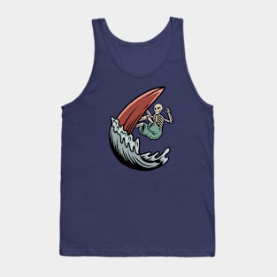 Retro Surfing Skeleton Tank Top